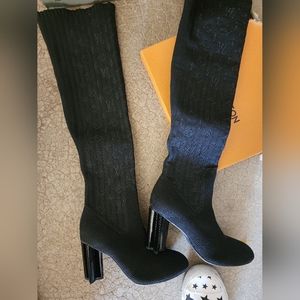 LV knee high boots with heel
